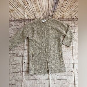 HELENE BERMAN London Light grey/black zipper closure wool blend jacket ,size S